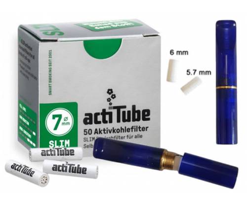 GG Acrylic Cigarette Pipe for Filter ActiTube 7mm - Extra Slim 5.7mm - Slim 6mm - Blue -  Price: 15,50€