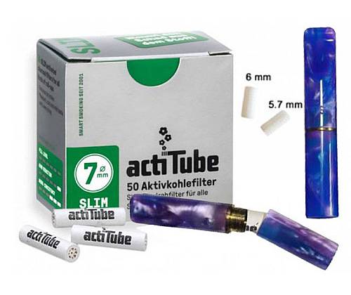 GG Acrylic Cigarette Pipe for Filter ActiTube 7mm - Extra Slim 5.7mm - Slim 6mm - Blue Purple -  Price: 15,50€