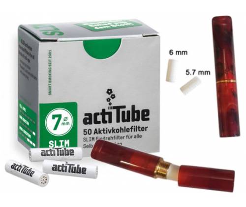 GG Acrylic Cigarette Pipe for Filter ActiTube 7mm - Extra Slim 5.7mm - Slim 6mm - Brown -  Price: 15,50€