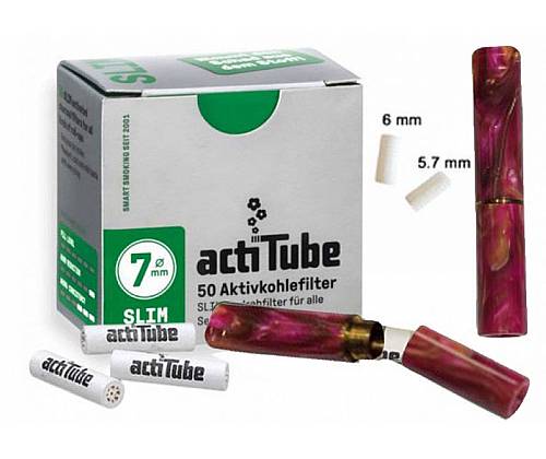 GG Acrylic Cigarette Pipe for Filter ActiTube 7mm - Extra Slim 5.7mm - Slim 6mm - Dark Pink -  Price: 15,50€