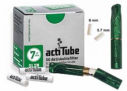 GG Acrylic Cigarette Pipe for Filter ActiTube 7mm - Extra Slim 5.7mm - Slim 6mm - Green