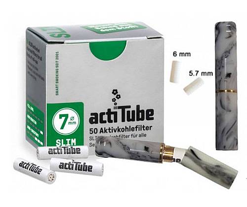 GG Acrylic Cigarette Pipe for Filter ActiTube 7mm - Extra Slim 5.7mm - Slim 6mm - White Black -  Price: 15,50€