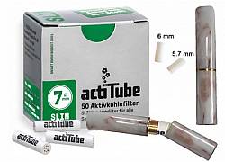 GG Acrylic Cigarette Pipe for Filter ActiTube 7mm - Extra Slim 5.7mm - Slim 6mm - White Brown