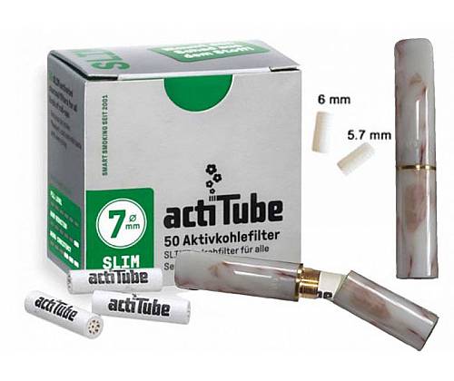 GG Acrylic Cigarette Pipe for Filter ActiTube 7mm - Extra Slim 5.7mm - Slim 6mm - White Brown -  Price: 15,50€