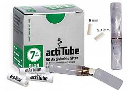 GG Acrylic Cigarette Pipe for Filter ActiTube 7mm - Extra Slim 5.7mm - Slim 6mm - White Gray with Water