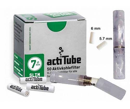 GG Acrylic Cigarette Pipe for Filter ActiTube 7mm - Extra Slim 5.7mm - Slim 6mm - White Gray with Water -  Price: 15,50€