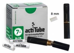 GG Acrylic Cigarette Pipe for Filter ActiTube 7mm - Regular 8mm - Black