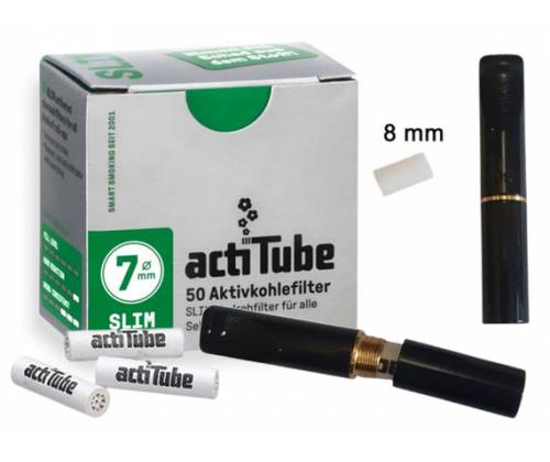 GG Acrylic Cigarette Pipe for Filter ActiTube 7mm - Regular 8mm - Black -  Price: 15,50€