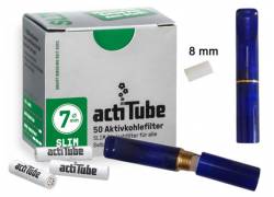 GG Acrylic Cigarette Pipe for Filter ActiTube 7mm - Regular 8mm - Blue