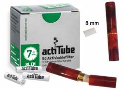 GG Acrylic Cigarette Pipe for Filter ActiTube 7mm - Regular 8mm - Brown