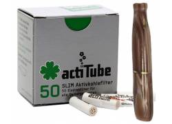 Pipex Acrylic Cigarette Pipe for Replacement Filter ActiTube 7mm - Extra Slim 5.7mm - Brown with Water