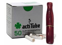 Pipex Acrylic Cigarette Pipe for Replacement Filter ActiTube 7mm - Extra Slim 5.7mm - Bordeaux Transparent