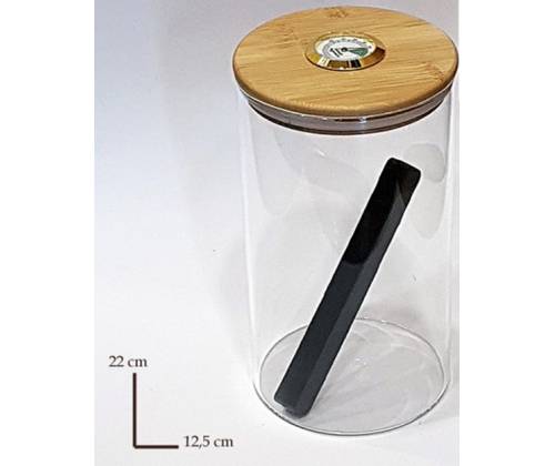 20 Cigar Humidifier Glass Jar with Hygrometer (0531) - 22x12.5cm -  Price: 35,50€