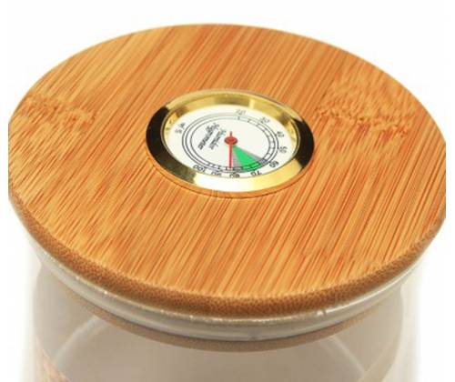 20 Cigar Humidifier Glass Jar with Hygrometer (0531) - 22x12.5cm -  Price: 35,50€