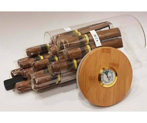 20 Cigar Humidifier Glass Jar with Hygrometer (0531) - 22x12.5cm -  Price: 35,50€