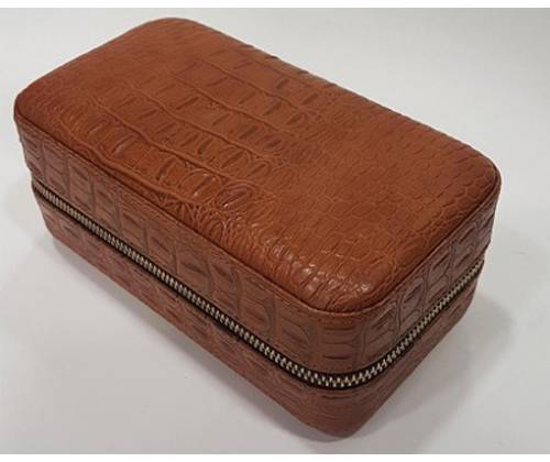Δερμάτινη Πουροθήκη για 6 Πούρα Καφέ - 20.5x11x8cm (4051) - Τιμή: 49,50€