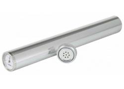 Silver Aluminum Cigar Case with Hygrometer - 21.5cm