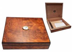 Rivanio Ξύλινη Βιτρίνα - Υγραντήρας Πούρων με Υγρασιόμετρο Καφέ για 20 Πούρα - 23x22x5cm (1333)