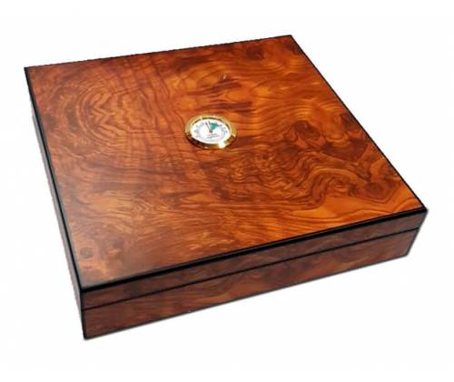 Rivanio Ξύλινη Βιτρίνα - Υγραντήρας Πούρων με Υγρασιόμετρο Καφέ για 20 Πούρα - 23x22x5cm (1333) - Τιμή: 24,00€