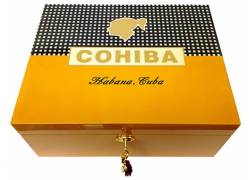 Cohiba Ξύλινη Βιτρίνα - Υγραντήρας Πούρων με Υγρασιόμετρο για 50 Πούρα - 30x24x13cm (0561)