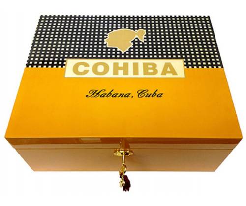 Cohiba Ξύλινη Βιτρίνα - Υγραντήρας Πούρων με Υγρασιόμετρο για 50 Πούρα - 30x24x13cm (0561) - Τιμή: 125,00€