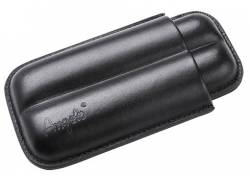 Angelo Genuine Leather Cigar Case for 2 Cigars Black - 13cm/21cm (812040)