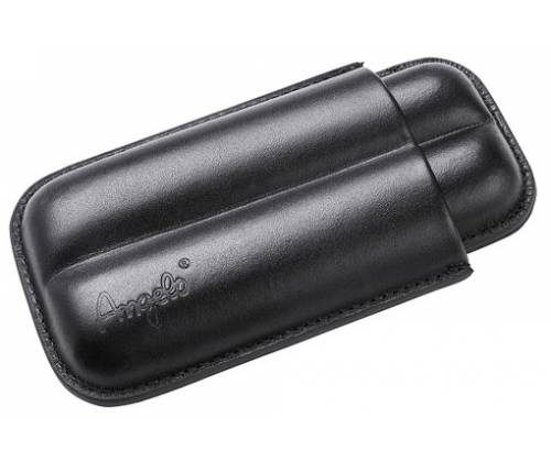 Angelo Genuine Leather Cigar Case for 2 Cigars Black - 13cm/21cm (812040) -  Price: 29,95€