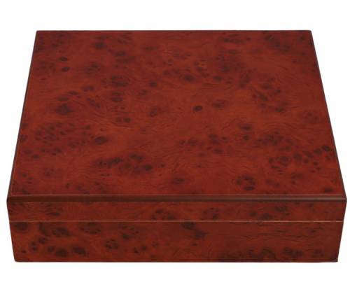 Ξύλινος Υγραντήρας Πούρων Sikarlan με Εσωτερικό Υγρασιόμετρο Καφέ για 25 Πούρα - Ξύλο Κέδρου 26x22x7cm - Τιμή: 54,50€