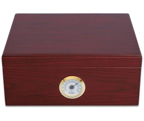 Ξύλινος Υγραντήρας Πούρων Sikarlan με Εξωτερικό Υγρασιόμετρο Καφέ για 35 Πούρα - Ξύλο Κέδρου 26x22x11cm - Τιμή: 74,50€