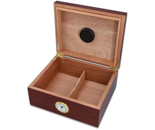 Ξύλινος Υγραντήρας Πούρων Sikarlan με Εξωτερικό Υγρασιόμετρο Καφέ για 35 Πούρα - Ξύλο Κέδρου 26x22x11cm - Τιμή: 74,50€