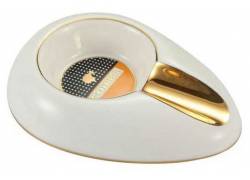 Σταχτοδοχείο Κεραμικό Cohiba 1 θέσης για Πούρα Λευκό - ASH-17-1