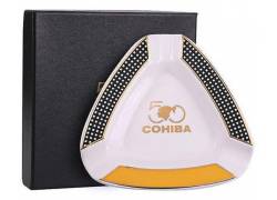 Σταχτοδοχείο Κεραμικό Cohiba 2 θέσεων για Πούρα Λευκό - ASH-110