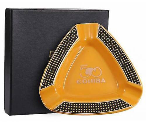 Σταχτοδοχείο Κεραμικό Cohiba 2 θέσεων για Πούρα Κίτρινο - ASH-111 - Τιμή: 25,50€