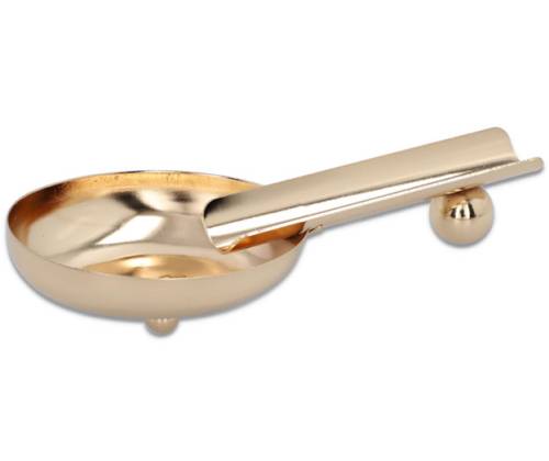 Σταχτοδοχείο Μεταλλικό 1 θέσης για Πούρα 15,5cm Χρυσό (1180) - Τιμή: 7,40€