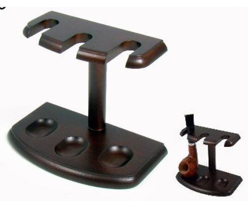Three (3) Position Wooden Tobacco Pipe Stand -  Price: 24,00€