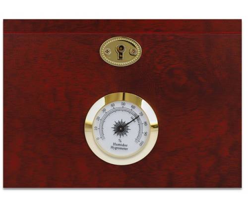 Sikarlan Ξύλινη Βιτρίνα - Υγραντήρας Πούρων με Υγρασιόμετρο για 80 πούρα Καφέ - Ξύλο Κέδρου 24x34x16cm - Τιμή: 129,00€