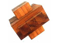 Ξύλινος Κατασκευαστικός Γρίφος Συμπαγής Εμπλοκή (Notch)