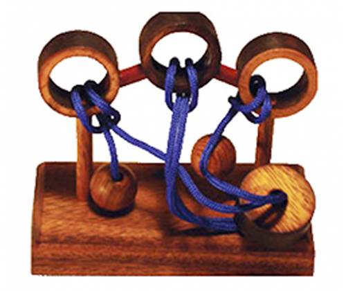 Ξύλινος Γρίφος  Με Σχοινιά & Κόμπους Shlomo - Τιμή: 12,00€