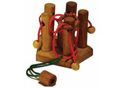 Ξύλινος Γρίφος Με Σχοινιά & Κόμπους Five Pillar