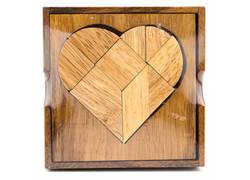Ξύλινος Σχεδιαστικός Γρίφος The Heart Tangram
