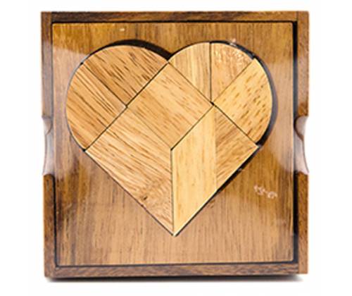 Ξύλινος Σχεδιαστικός Γρίφος The Heart Tangram - Τιμή: 13,00€