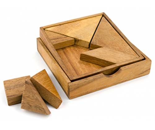 Ξύλινος Σχεδιαστικός Γρίφος Tangram 7 Κομμάτια - Τιμή: 13,00€