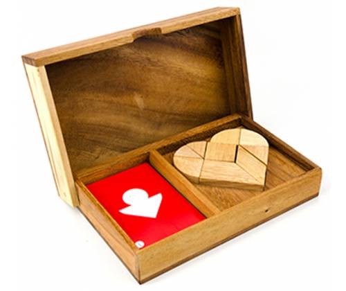 Ξύλινο Επιτραπέζιο Παιχνίδι Double Heart Tangram - Τιμή: 30,00€
