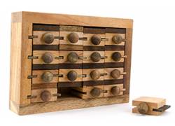 Wooden Logic Puzzle In Box Apocathary Chest