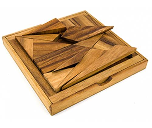 Ξύλινος Σχεδιαστικός Γρίφος Tangram 14 Κομμάτια - Τιμή: 20,00€