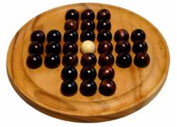Wooden Logic Puzzle Solitaire Round Large