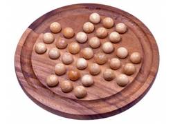 Wooden Logic Puzzle Solitaire Round Extra Large