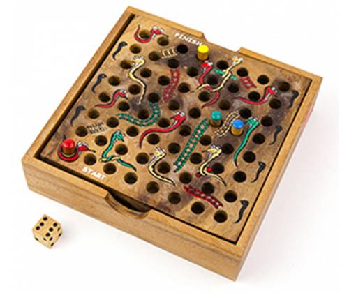Ξύλινο Επιτραπέζιο Παιχνίδι Snakes & Ladders - Τιμή: 15,00€