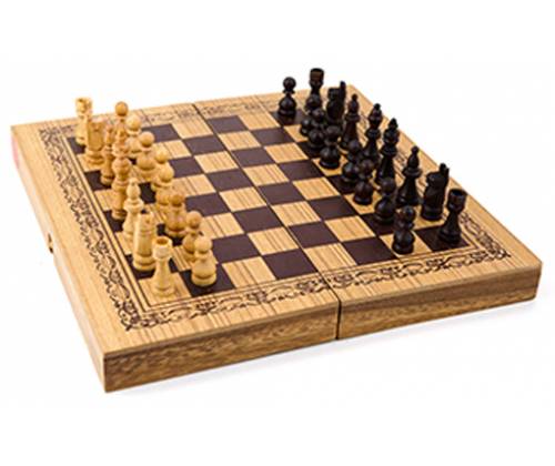 Ξύλινο Επιτραπέζιο Παιχνίδι Backgammon & Chess Medium - Τιμή: 50,00€