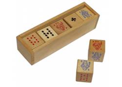 Ξύλινο Επιτραπέζιο Παιχνίδι Poker 5 Dice In Box